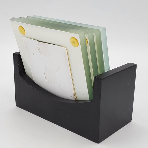 CHERISHED ACCENTS 4 Glass Photo Coasters with Holder - Picture 5 of 7